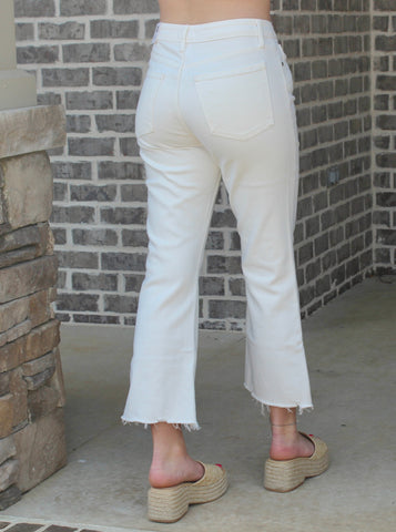 Classic Cropped White Denim